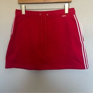VINTAGE Sears Red Mini Skirt with White Stripes